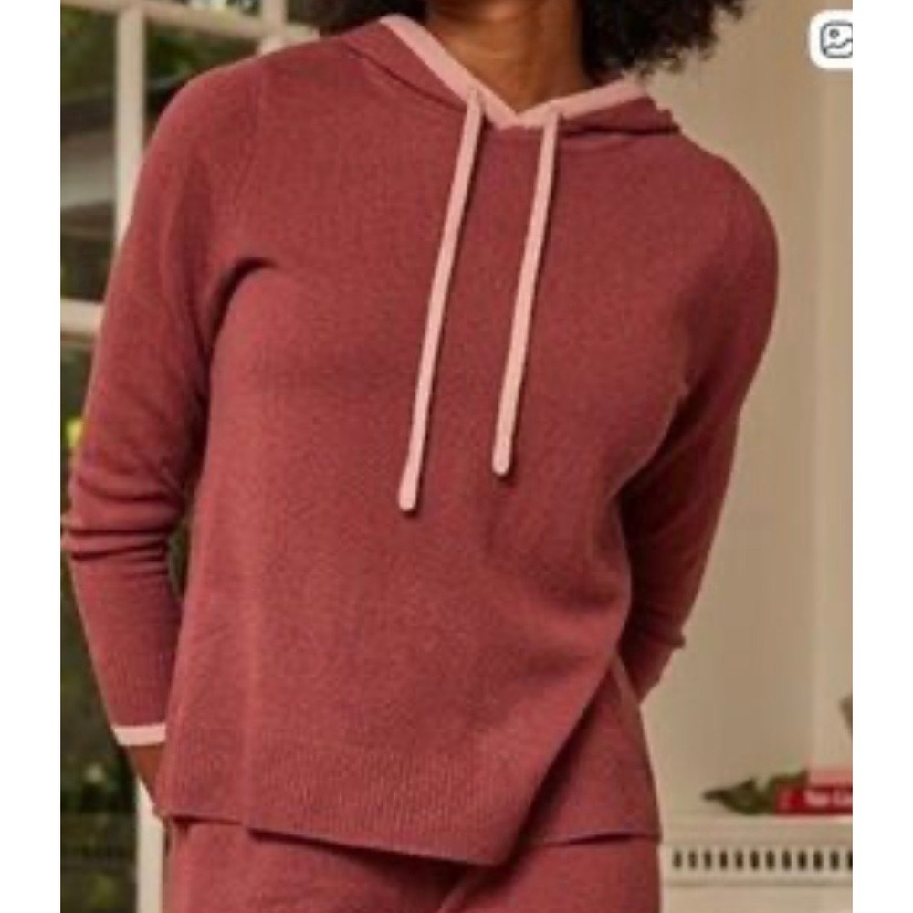 Summersalt The Coziest Cashmere Blend Hoodie Rosewood &‎ Shell Pink Size Large